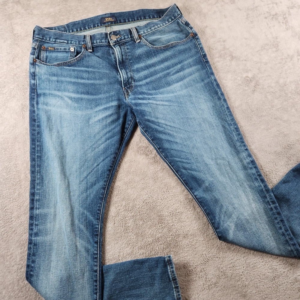 Polo Ralph Lauren Sullivan Slim Stretch Jeans Mens 36x34 Medium Wash Blue Denim